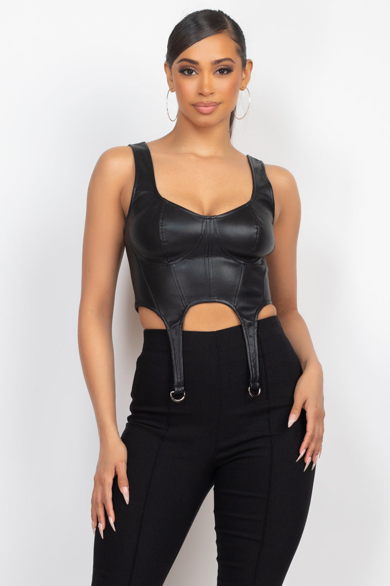 Sweetheart Bustier Leather Top