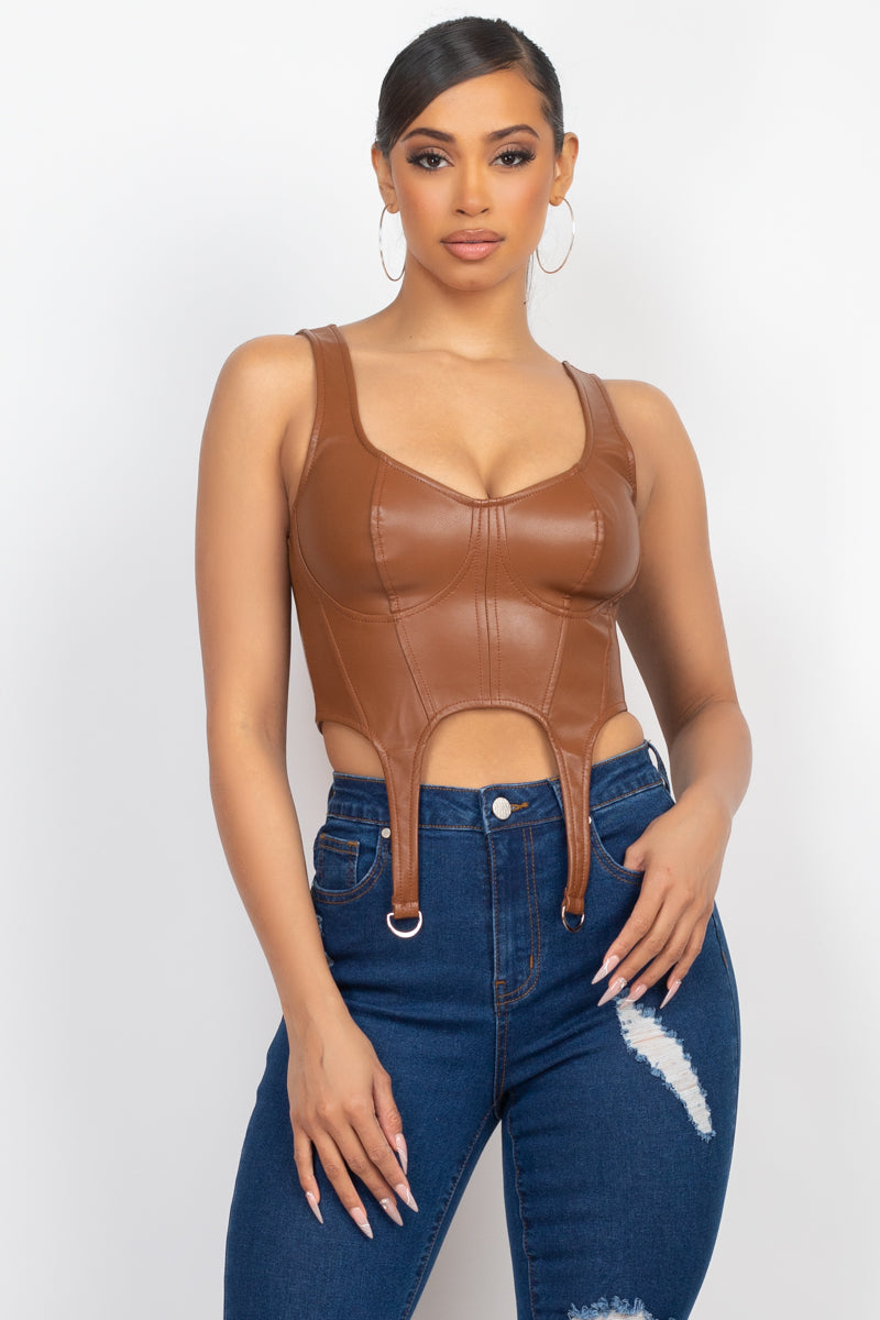 Sweetheart Bustier Leather Top