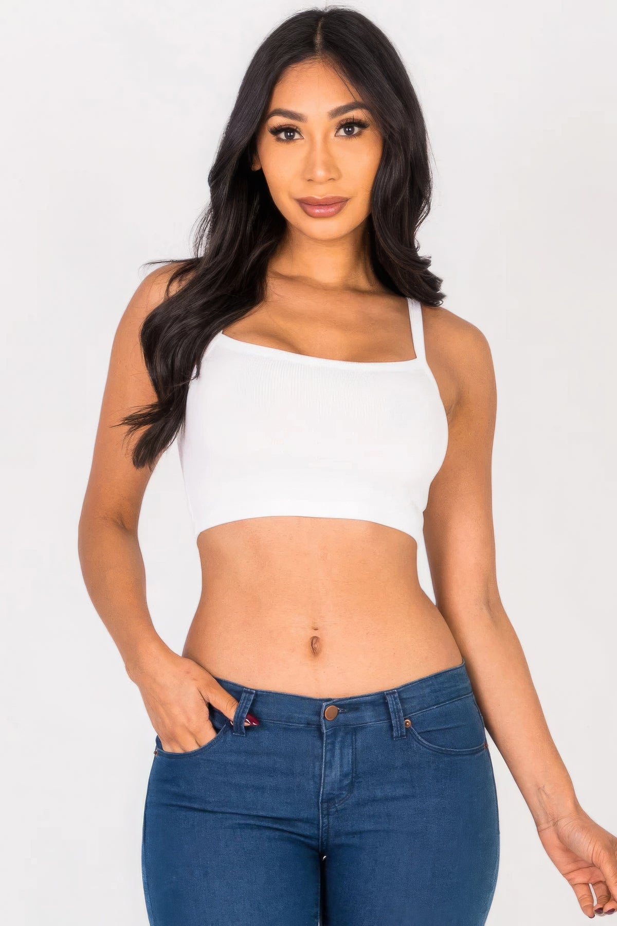 Ribbed Knit Cami Crop Top