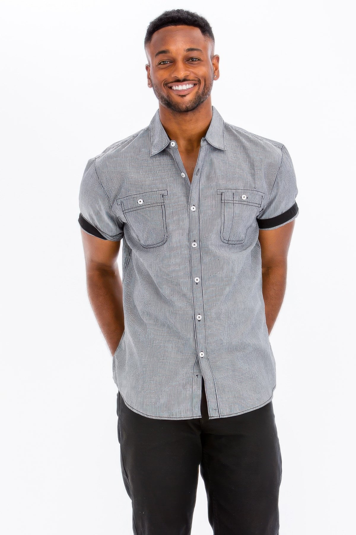 Men's Casual Short Sleeve Solid Shirts