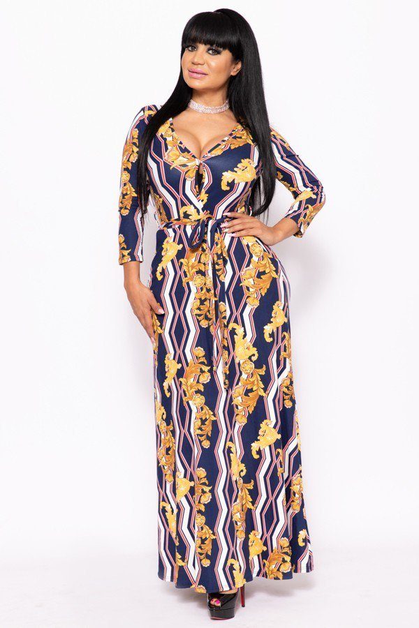 Elegant Maxi Dress With A Waist Tie