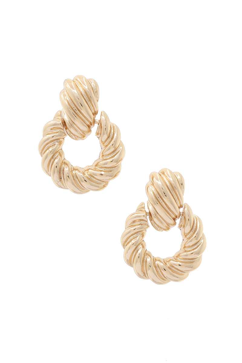 Croissant Texture Metal Post Earring