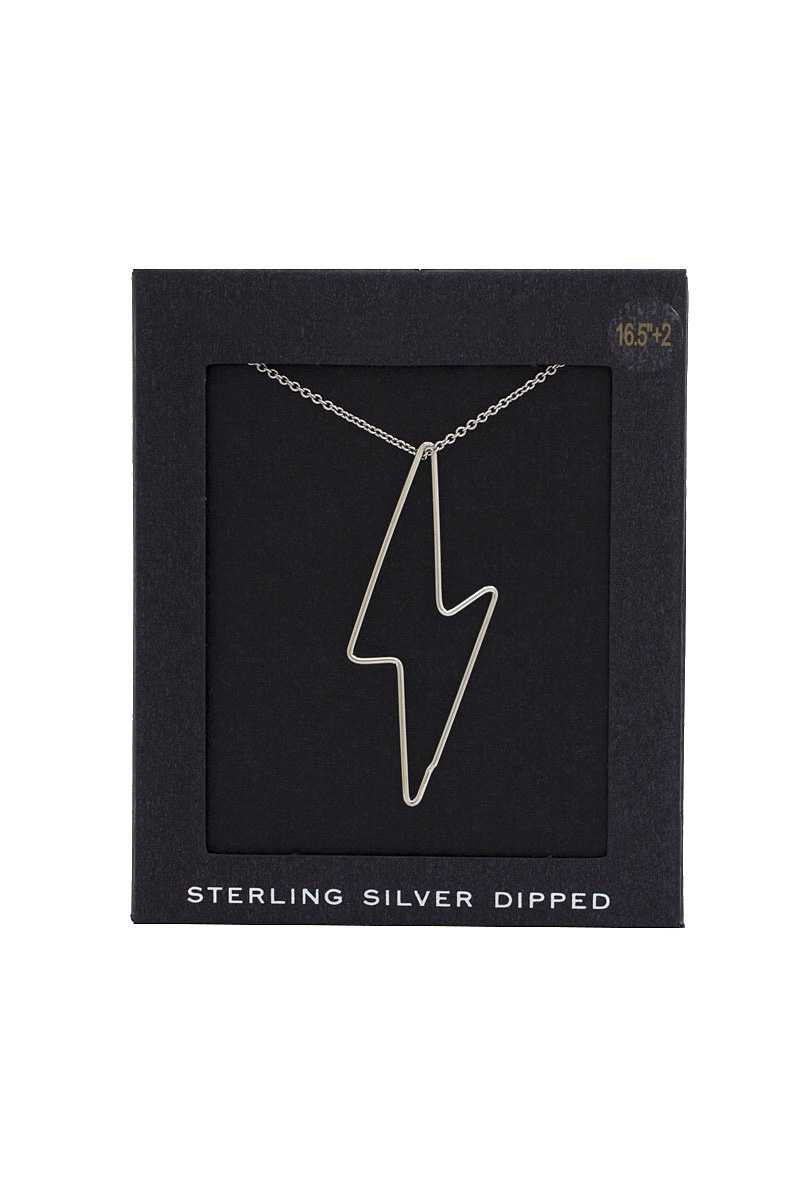 14k gold dipped lightning bolt charm necklace