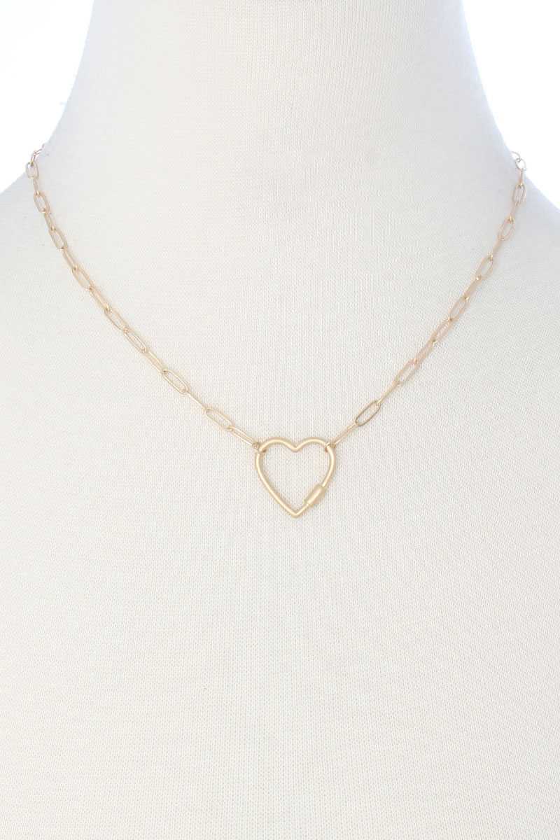 Metal Chain Heart Pendant Necklace