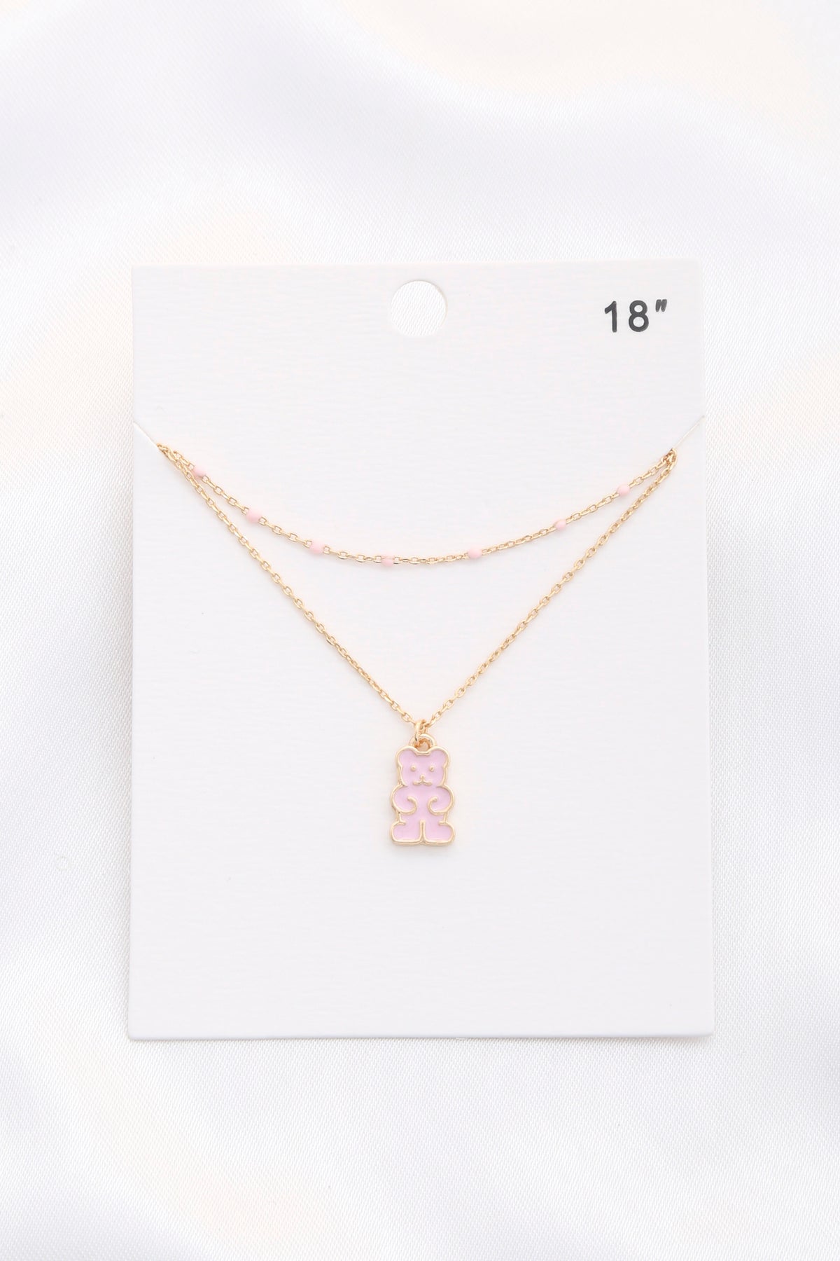 2lyd Teddy Bear Pendant Necklace With Color