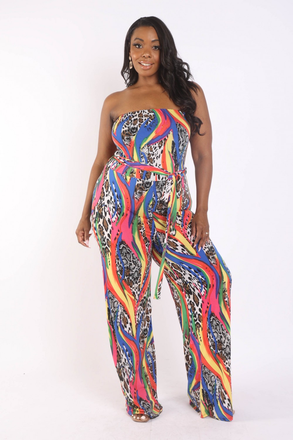 Printed Tube Jumpsuit