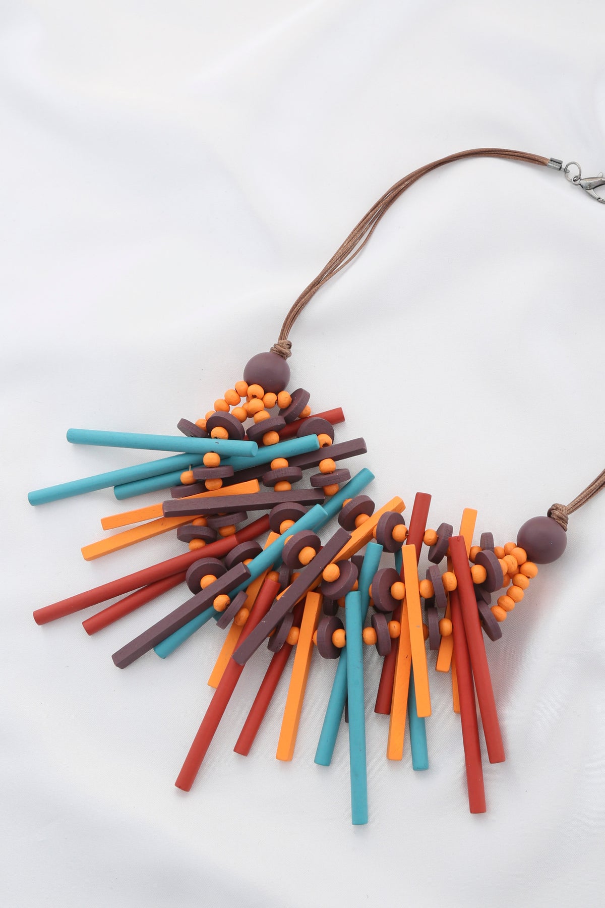 Color Wood Statement Necklace