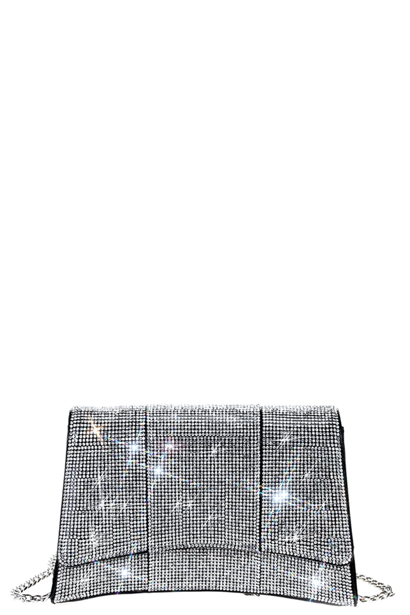 Fashion Square Curve Rhinestone Chic Crossbody Bag