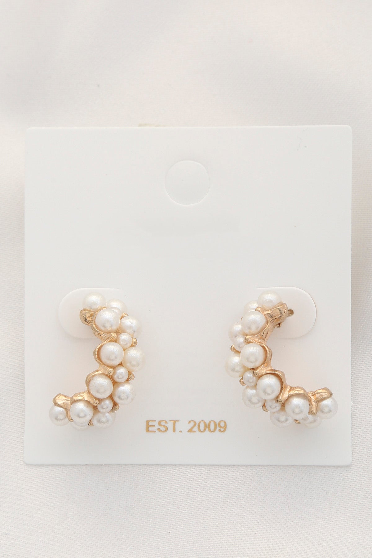 Pearl Bead Open Circle Earring